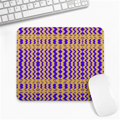 Purple Yellow Wavey Lines Large Mousepads by BrightVibesDesign