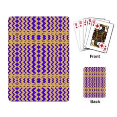 Purple Yellow Wavey Lines Playing Card by BrightVibesDesign