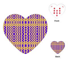 Purple Yellow Wavey Lines Playing Cards (heart)  by BrightVibesDesign