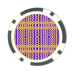 Purple Yellow Wavey Lines Poker Chip Card Guard (10 Pack) by BrightVibesDesign