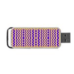 Purple Yellow Wavey Lines Portable USB Flash (One Side) Front