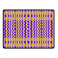 Purple Yellow Wavey Lines Double Sided Fleece Blanket (small)  by BrightVibesDesign