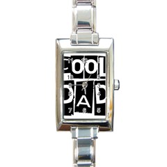 Cool Dad Typography Rectangle Italian Charm Watch by yoursparklingshop