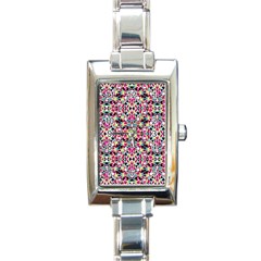 Multicolored Abstract Geometric Pattern Rectangle Italian Charm Watch by dflcprints