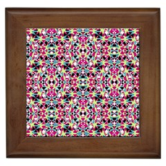 Multicolored Abstract Geometric Pattern Framed Tiles by dflcprints