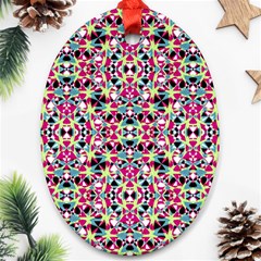 Multicolored Abstract Geometric Pattern Ornament (oval) by dflcprints