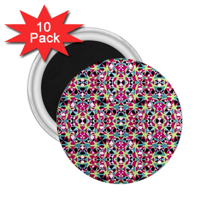 Multicolored Abstract Geometric Pattern 2.25  Magnets (10 pack) 