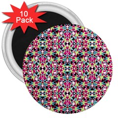 Multicolored Abstract Geometric Pattern 3  Magnets (10 Pack)  by dflcprints