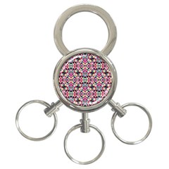 Multicolored Abstract Geometric Pattern 3-ring Key Chains by dflcprints