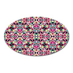 Multicolored Abstract Geometric Pattern Oval Magnet by dflcprints