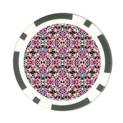 Multicolored Abstract Geometric Pattern Poker Chip Card Guard by dflcprints