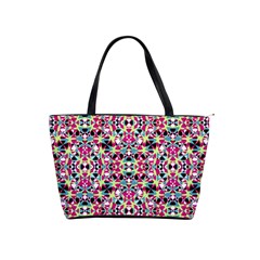 Multicolored Abstract Geometric Pattern Shoulder Handbags by dflcprints