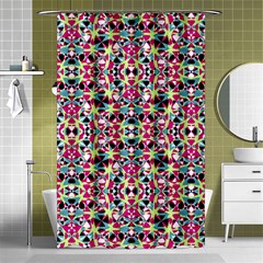 Multicolored Abstract Geometric Pattern Shower Curtain 48  X 72  (small)  by dflcprints