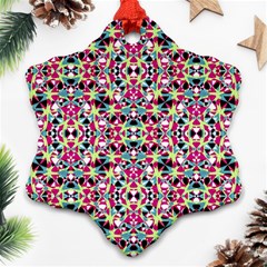 Multicolored Abstract Geometric Pattern Snowflake Ornament (two Sides) by dflcprints