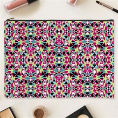 Multicolored Abstract Geometric Pattern Cosmetic Bag (xxxl)  by dflcprints