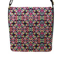 Multicolored Abstract Geometric Pattern Flap Messenger Bag (l)  by dflcprints