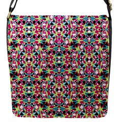 Multicolored Abstract Geometric Pattern Flap Messenger Bag (s) by dflcprints