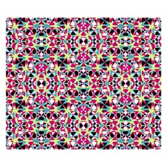 Multicolored Abstract Geometric Pattern Double Sided Flano Blanket (small)  by dflcprints