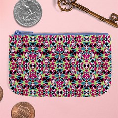 Multicolored Abstract Geometric Pattern Large Coin Purse by dflcprints