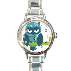 Owl Comic Animal Round Italian Charm Watch by Simbadda