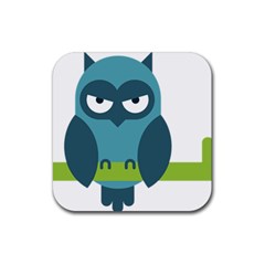 Owl Comic Animal Rubber Coaster (square)  by Simbadda