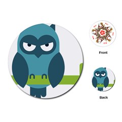 Owl Comic Animal Playing Cards (round) 