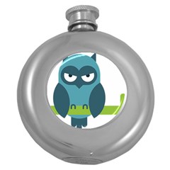 Owl Comic Animal Round Hip Flask (5 Oz) by Simbadda