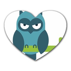 Owl Comic Animal Heart Mousepads by Simbadda