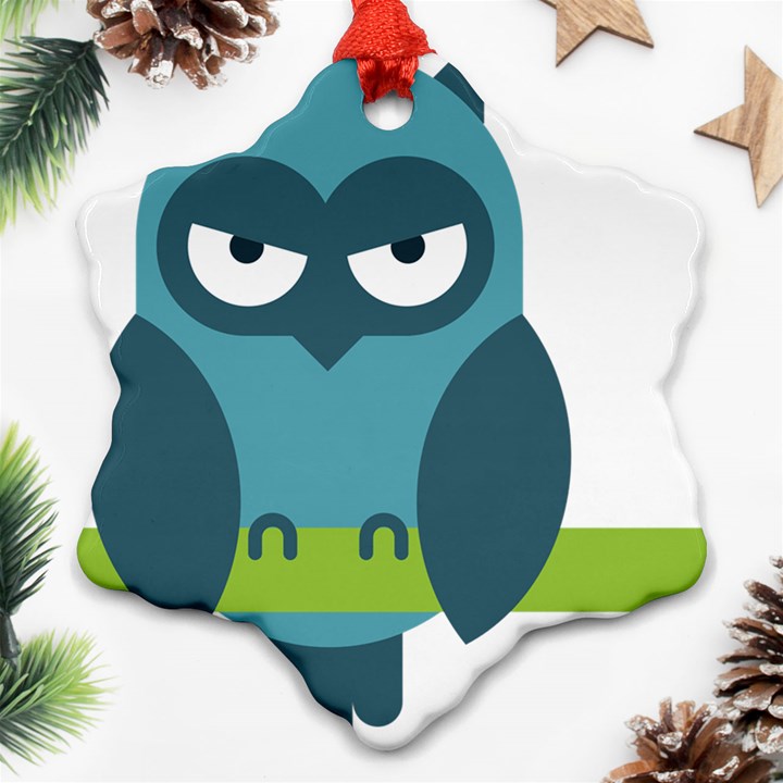 Owl Comic Animal Snowflake Ornament (Two Sides)