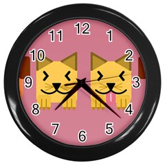 Pet Animal Feline Domestic Animals Wall Clocks (black) by Simbadda