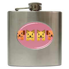 Pet Animal Feline Domestic Animals Hip Flask (6 Oz) by Simbadda