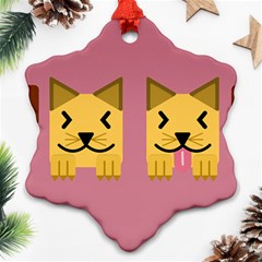 Pet Animal Feline Domestic Animals Snowflake Ornament (two Sides) by Simbadda