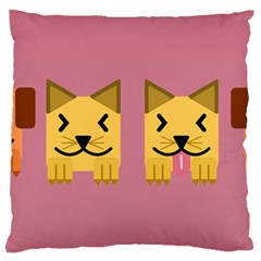 Pet Animal Feline Domestic Animals Large Flano Cushion Case (one Side) by Simbadda