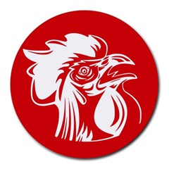 Cock Logo Emblem Symbol France Round Mousepads by Simbadda