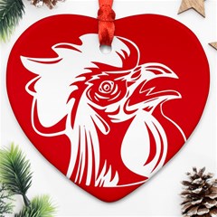 Cock Logo Emblem Symbol France Ornament (heart) by Simbadda