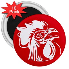 Cock Logo Emblem Symbol France 3  Magnets (10 Pack)  by Simbadda