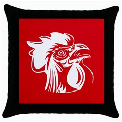 Cock Logo Emblem Symbol France Throw Pillow Case (black) by Simbadda