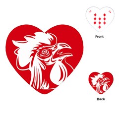 Cock Logo Emblem Symbol France Playing Cards (heart)  by Simbadda