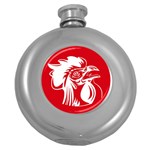 Cock Logo Emblem Symbol France Round Hip Flask (5 oz) Front