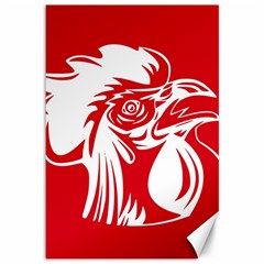 Cock Logo Emblem Symbol France Canvas 12  X 18   by Simbadda