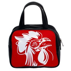 Cock Logo Emblem Symbol France Classic Handbags (2 Sides) by Simbadda