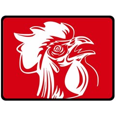 Cock Logo Emblem Symbol France Fleece Blanket (large)  by Simbadda