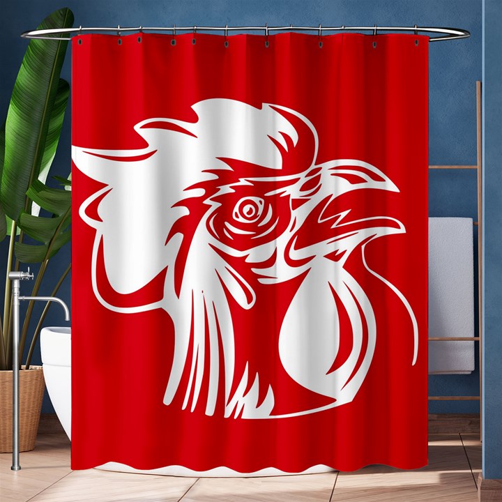 Cock Logo Emblem Symbol France Shower Curtain 60  x 72  (Medium) 