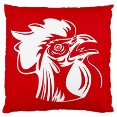 Cock Logo Emblem Symbol France Large Cushion Case (two Sides) by Simbadda