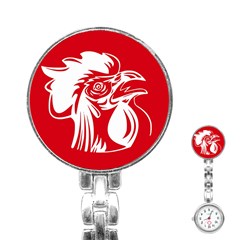 Cock Logo Emblem Symbol France Stainless Steel Nurses Watch by Simbadda