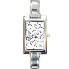 Flock Birds Animals Flying Rectangle Italian Charm Watch