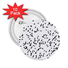 Flock Birds Animals Flying 2 25  Buttons (10 Pack)  by Simbadda