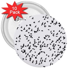 Flock Birds Animals Flying 3  Buttons (10 pack) 