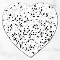 Flock Birds Animals Flying Jigsaw Puzzle (Heart)