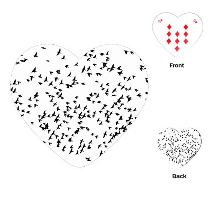 Flock Birds Animals Flying Playing Cards (Heart) 